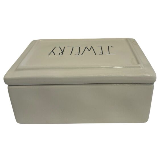 Rae Dunn Jewelry Box Ceramic White Artisan Lid Organizer Gift Discontinued - Picture 10 of 11